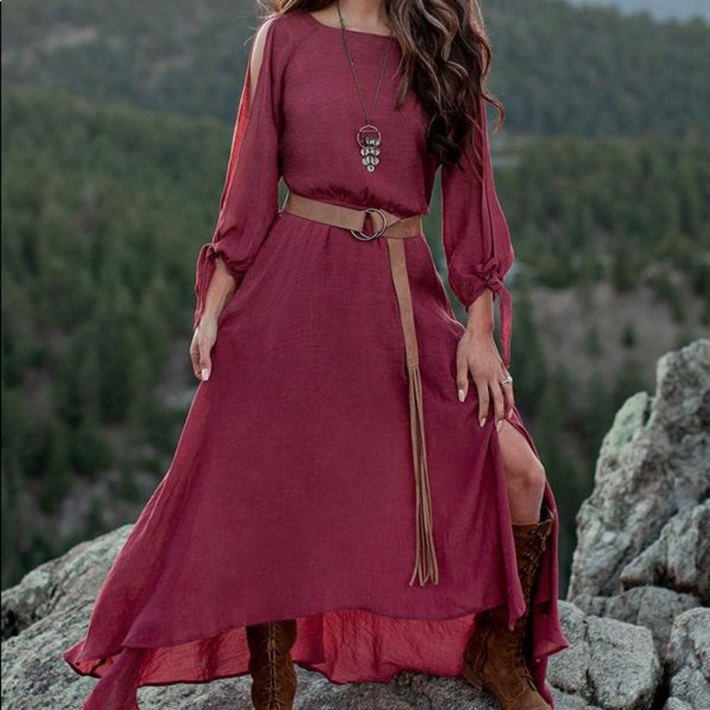 NWOT! Joyfolie Neveah Dress in Brick - Picture 2 of 13